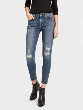 ❤ LEVIS 711 DISTRESSED SKINNY JEANS, 6 (28)